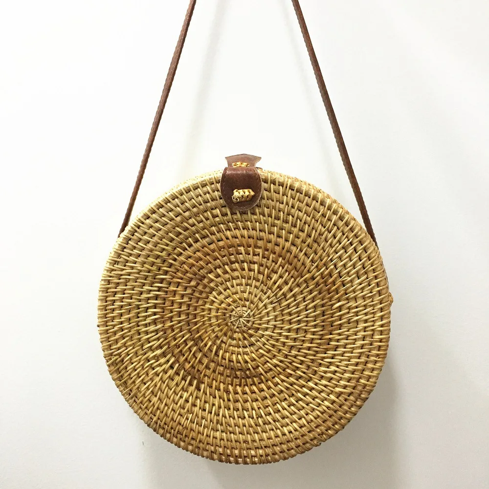 

2018 Fashion Handmade Woven Straw Women Bags Bohemia Summer Beach Women Shoulder Bags High Quality Circular Bow Shoulder Bags