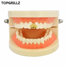 TOPGRILLZ мужские Новые Позолоченные с открытым лицом, Корона скорпиона, однозубные грили, крышка, глянцевая полировка, хип-хоп Bling Grillz