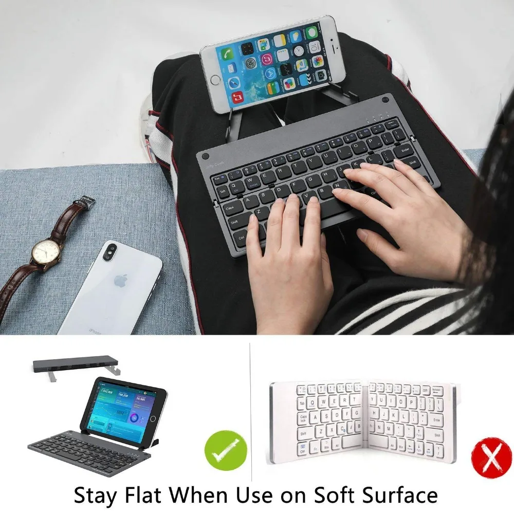 Портативная Складная Беспроводная bluetooth-клавиатура для iPad IOS/Android/Windows Tablet PC Cell Phone