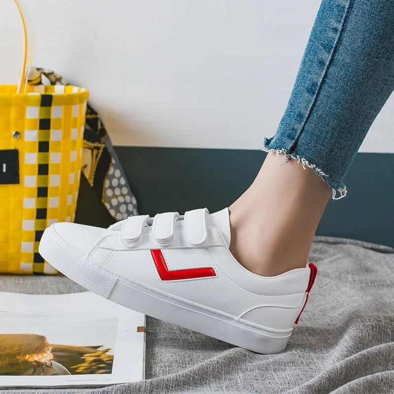 

Spring New Velcro Women's Shoes Casual Fashion Women's Low-top Shoes Flat White Shoes Outdoor Sports Non-slip Tennis Shoes