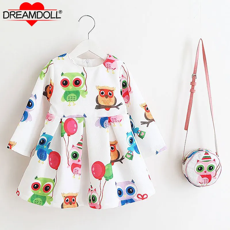 

DREAMDOLLGirls Dress Unicorn Party Children Clothing Princess Dress with Bag 2018 Baby Clothes Kids Flower Dresses for Girls