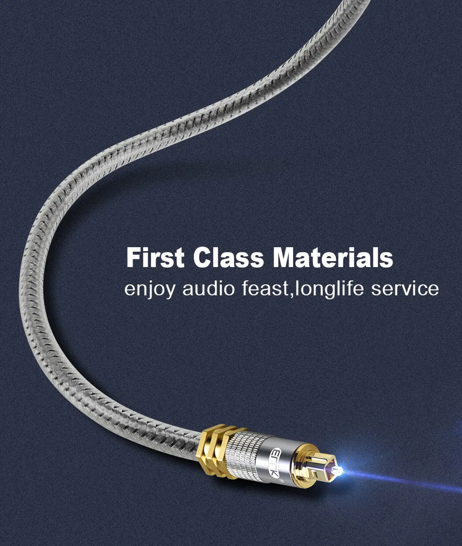 3 Top Grade OD8.0mm Spdif Optical Cable Gold Connector Digital Fiber Optical Toslink Audio cable 1m 1.5m 2m 3m 5m (12)