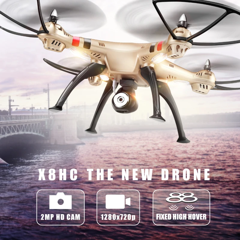 Syma Drone X8HC X8C Upgrade with 2MP HD Camera 2 4G 4CH 6Axis RC Helicopter Fixed