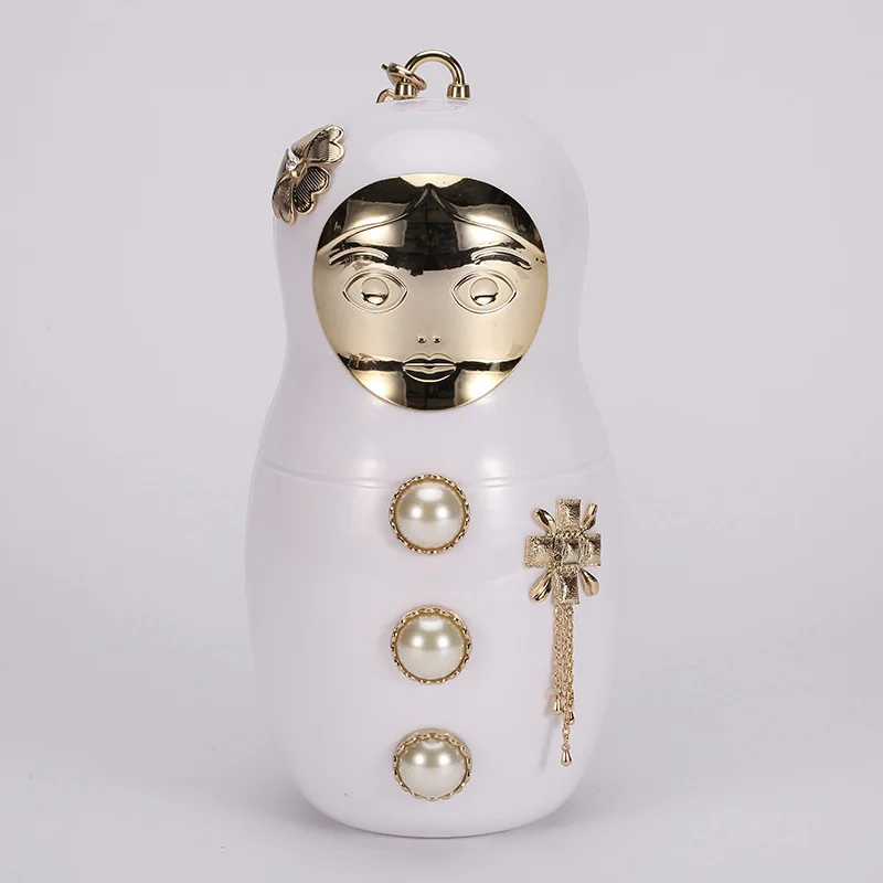 

Cute Women Day Clutch Bag Acrylic Chain Shoulder Bag Fun Toy Barrel-Shaped Fashion Show Messenger Crossbody Bag For Girls 511