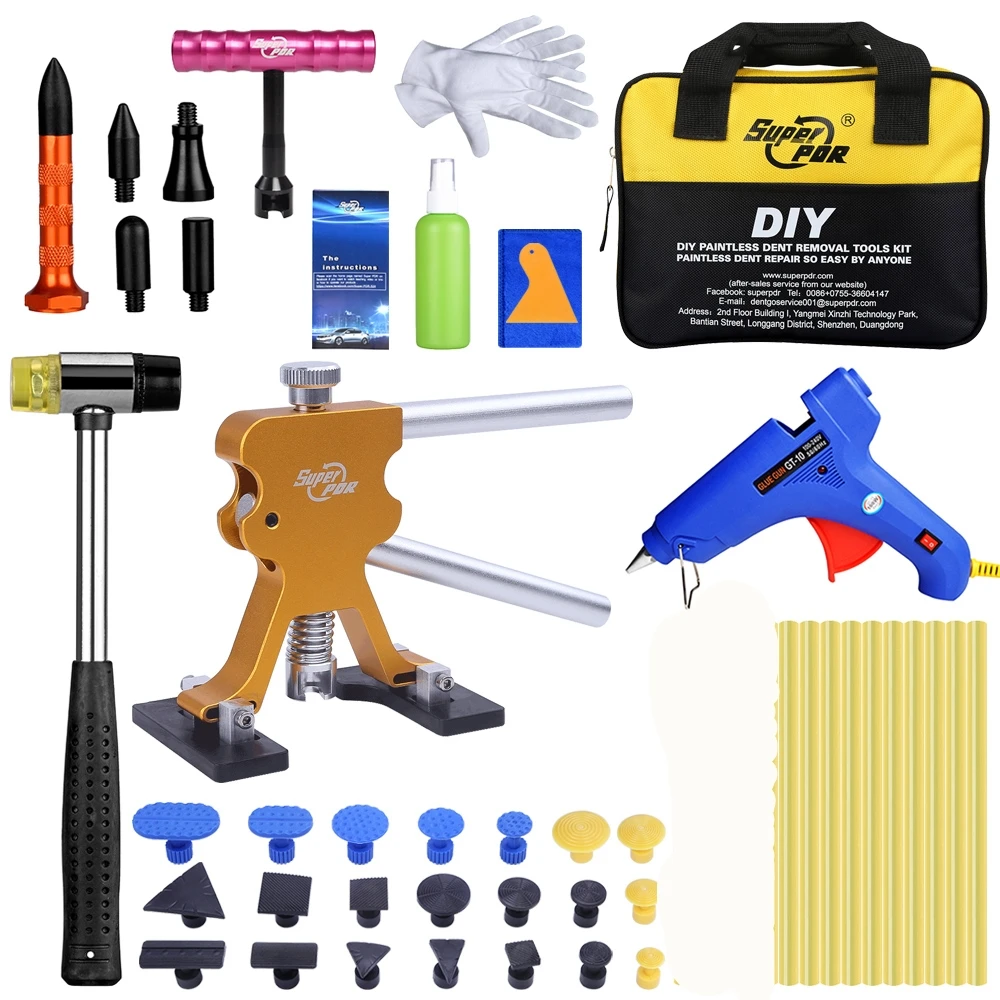 

PDR Tools Paintless Car Dent Repair Tool Removal Dent Puller Tabs Lifter Tool Bag Car Body Repair