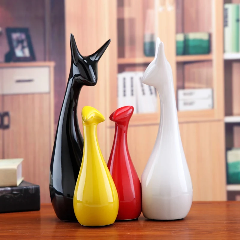 

room decoration decoration Home Furnishing TV cabinet furnishings ceramic crafts wedding gift deer family of three