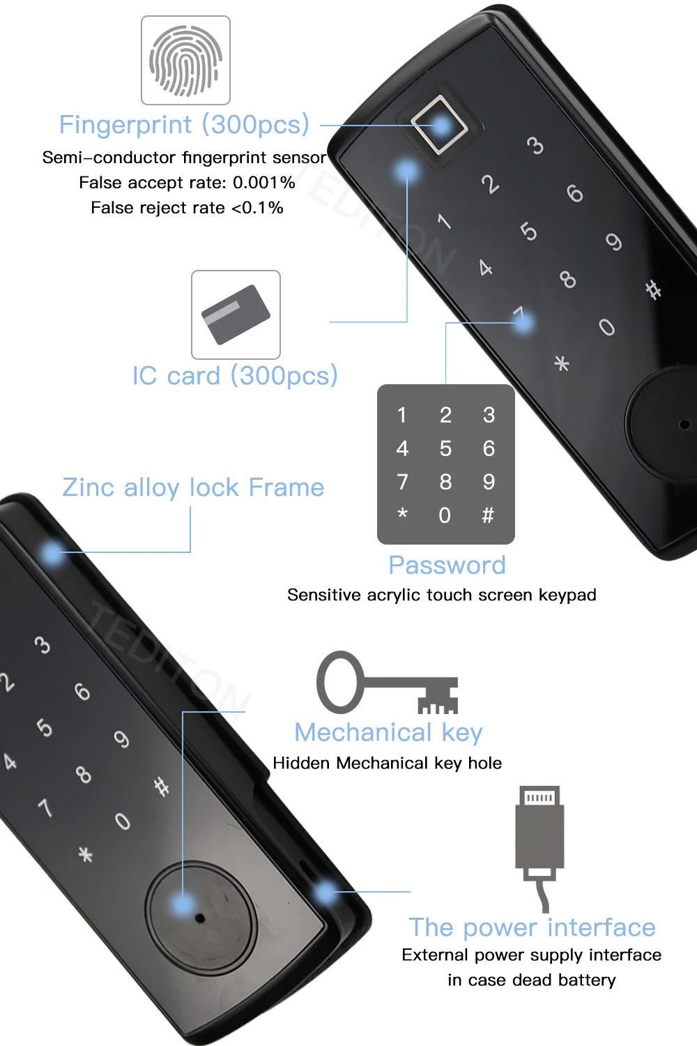 TTlock приложение электронный дверной замок, цифровой Смарт Bluetooth приложение без ключа, клавиатура код пароль дверной замок