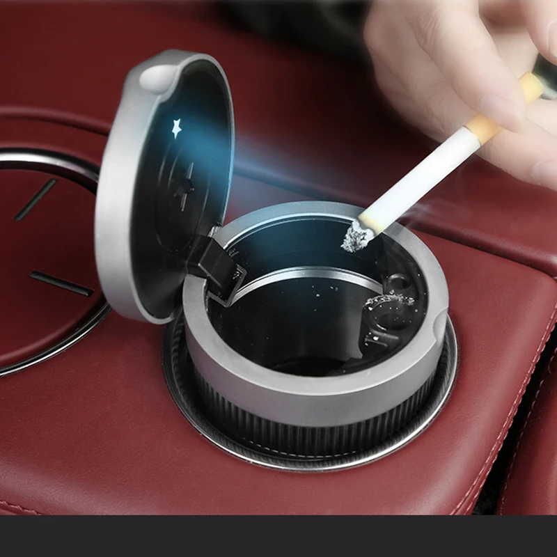 

Smoke Ash Dustbin Car Ashtray with LED Light Cigarette Ash Tray Container Cylinder Smoke Cup Holder Storage Cup Car Styling Y1