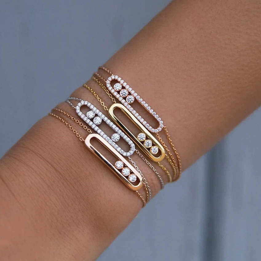 Индивидуальный простой микро-инкрустированный CZ цирконий регулируемый браслет для женщин подарок платье аксессуары KL013