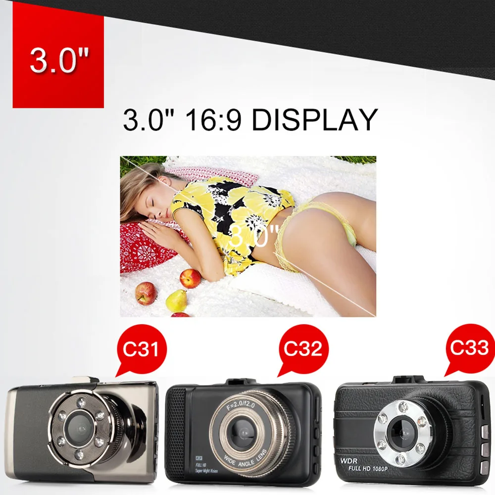 Full HD 1080P угол обзора 170° регистратор с IPS экраном 3 дюйма лучший недорогой