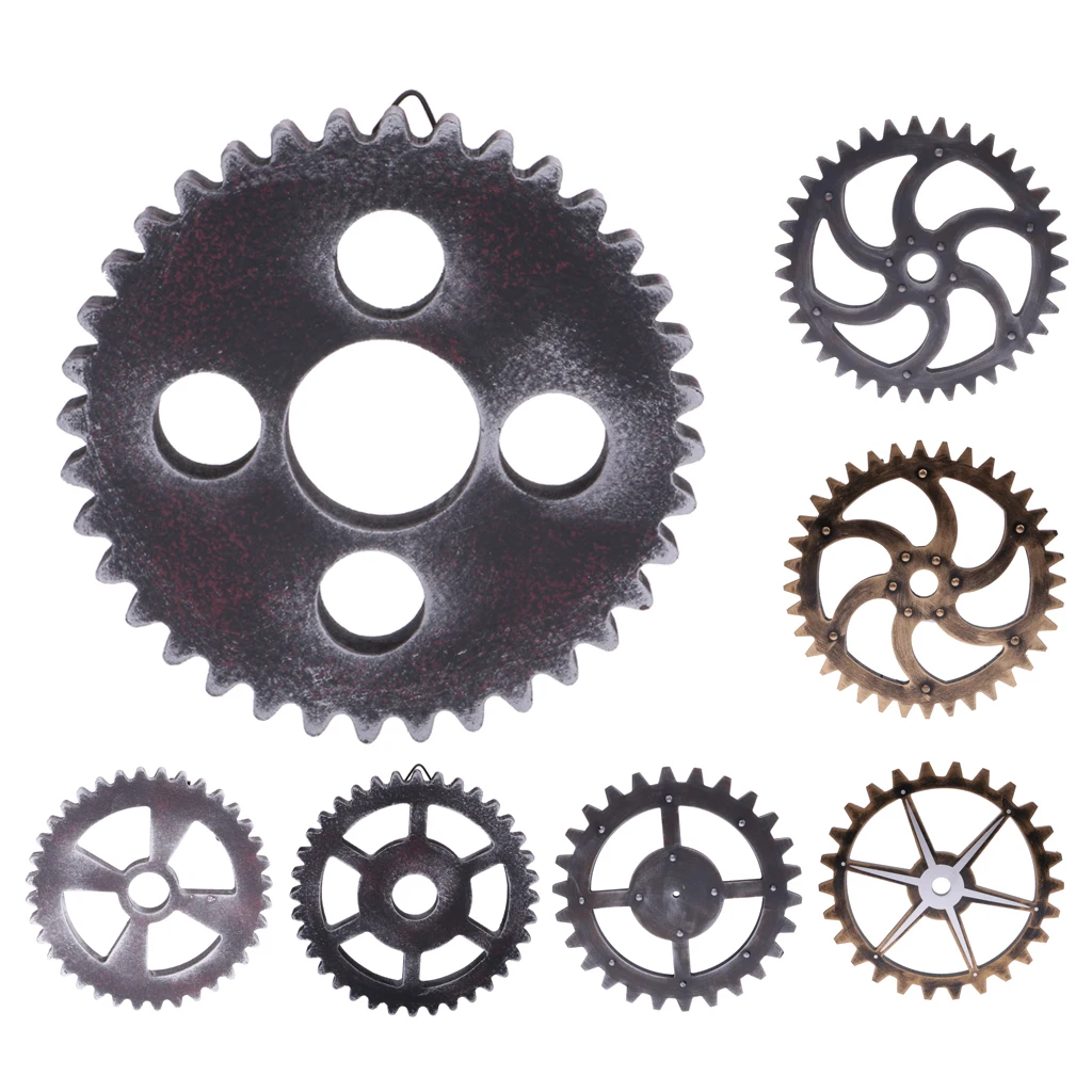 MagiDeal 3 Pcs Antique Steampunk Wooden Gear Mural for Home DIY Wall Hanging Art Craft Wooden Vintage steampunk style Gears