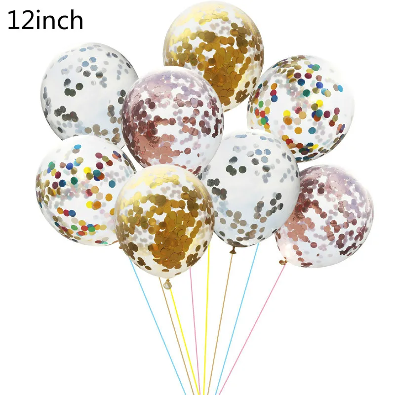 

SUEF 1/5pc 12inch Clear Balloons Colorful Star Foil Confetti Beautiful Balloons Happy Birthday Party Decorations@3