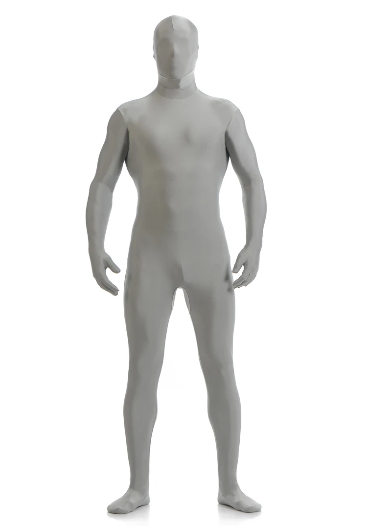 

(SCM015) Lycra Bodysuit Custom Silver Grey Full Body Tights Nylon Zentai Suit One Piece Cosplay Costume