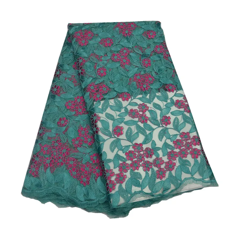 

High Quality Beautiful Hand Embroidery Soft Net Lace Fabric for African Ladies Garment