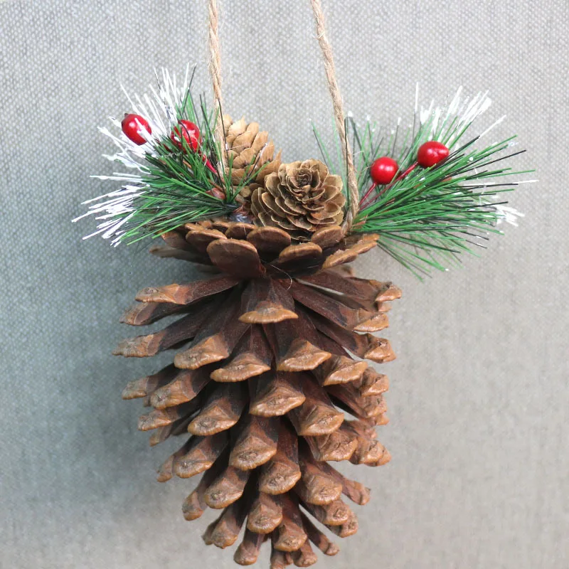 

10pcs Artificial Pine Cone Christmas Decoration Pendant Natural Pine Cone Snowflake Christmas Tree Accessories New Year's Gift