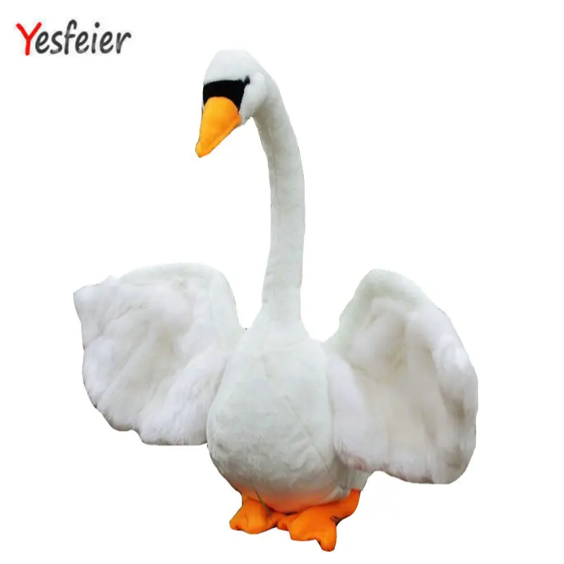 

cute black/white swan plush toy simulation swan doll birthday gift 30cm 80cm Goose toy