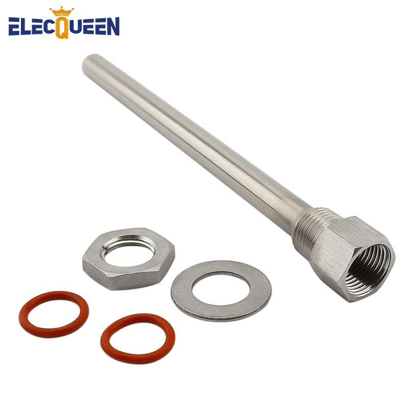 9 inch Stainless Steel Thermowell Kit,1/2'' NPT Thread With Lock Nut