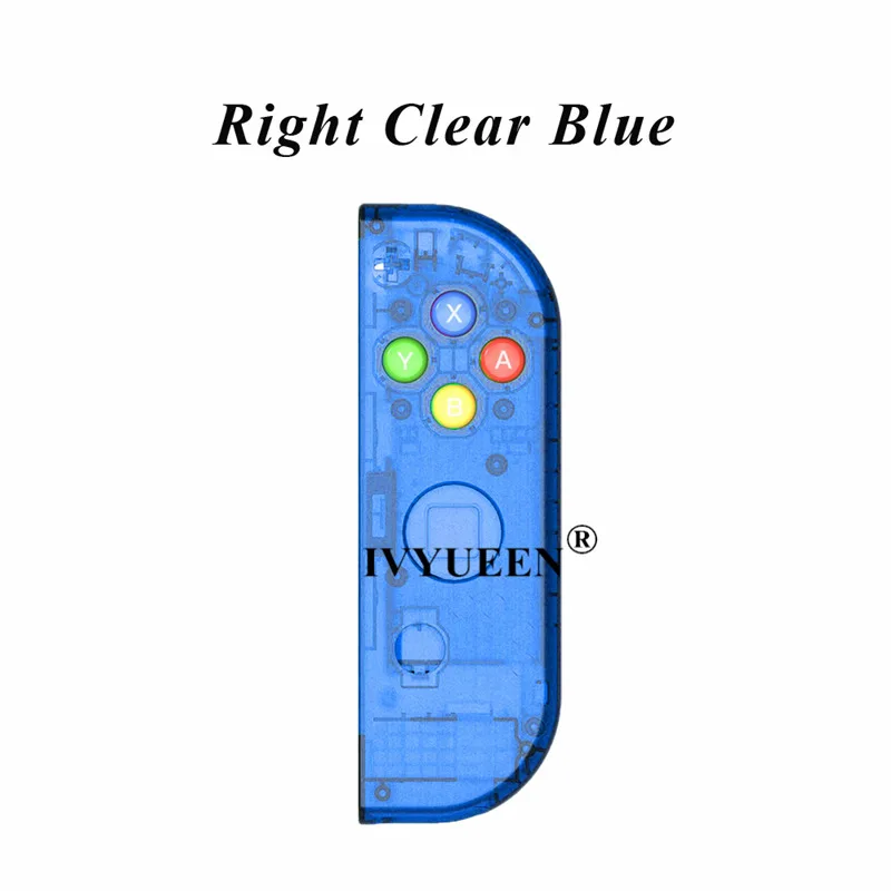 IVYUEEN для Joy Con, сменный корпус, прозрачный чехол, чехол для переключения, консоль Joy-Con с кнопками ABXY - Цвет: Right Clear Blue