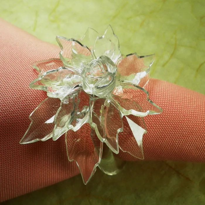 

crystal napkin ring, flower napkin holder
