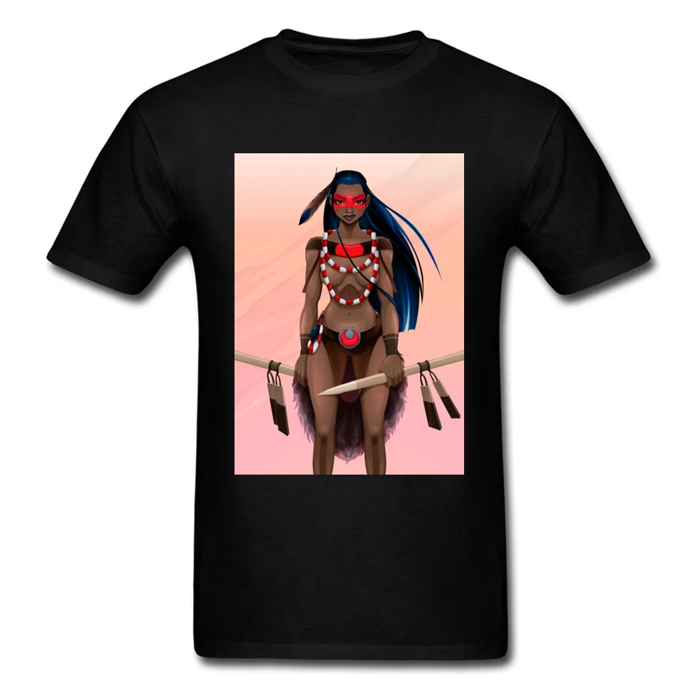 Amazon warrior 100% Cotton Normal Tops Shirt Prevalent Short Sleeve Men Tshirts Casual Mother Day Clothing Shirt Round Neck Amazon warrior black