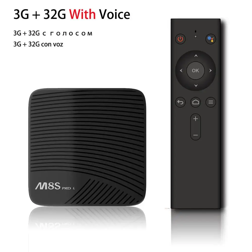 M8S PRO L Android ТВ приставка Amlogic S912 Android Голосовая ТВ приставка 4K 60fps потоковая 3 Гб 16 Гб/32 ГБ медиаплеер 4K wifi Смарт ТВ приставка - Цвет: 3G32GB With Voice