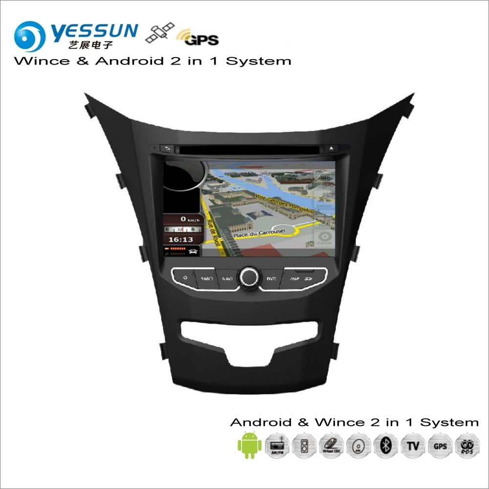

YESSUN For SsangYong Actyon / Korando 2013~2015 Car Android Radio CD DVD Player GPS Navi Map Navigation Audio Video Stereo