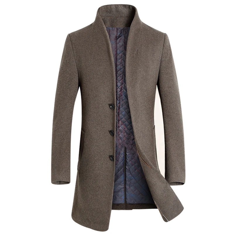 

2019 Men Winter Trench Jacket Long Mens Business Slim Overcoats High End Warm Thicken Mens Wool Jackets Men Winter Jacket Coats
