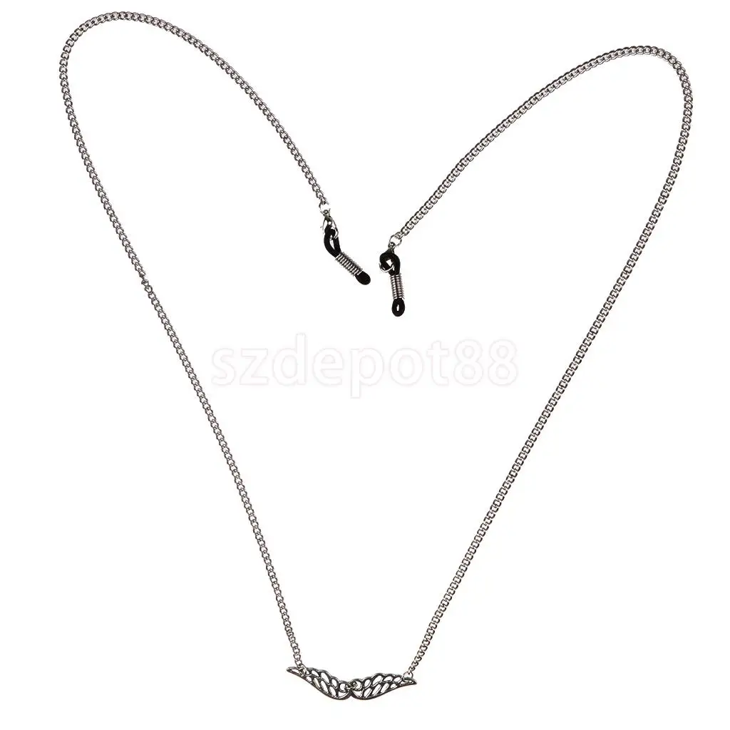 Sunglasses Lanyard Strap Necklace Metal Eyeglass Chain Cord Angel Wing Pendant
