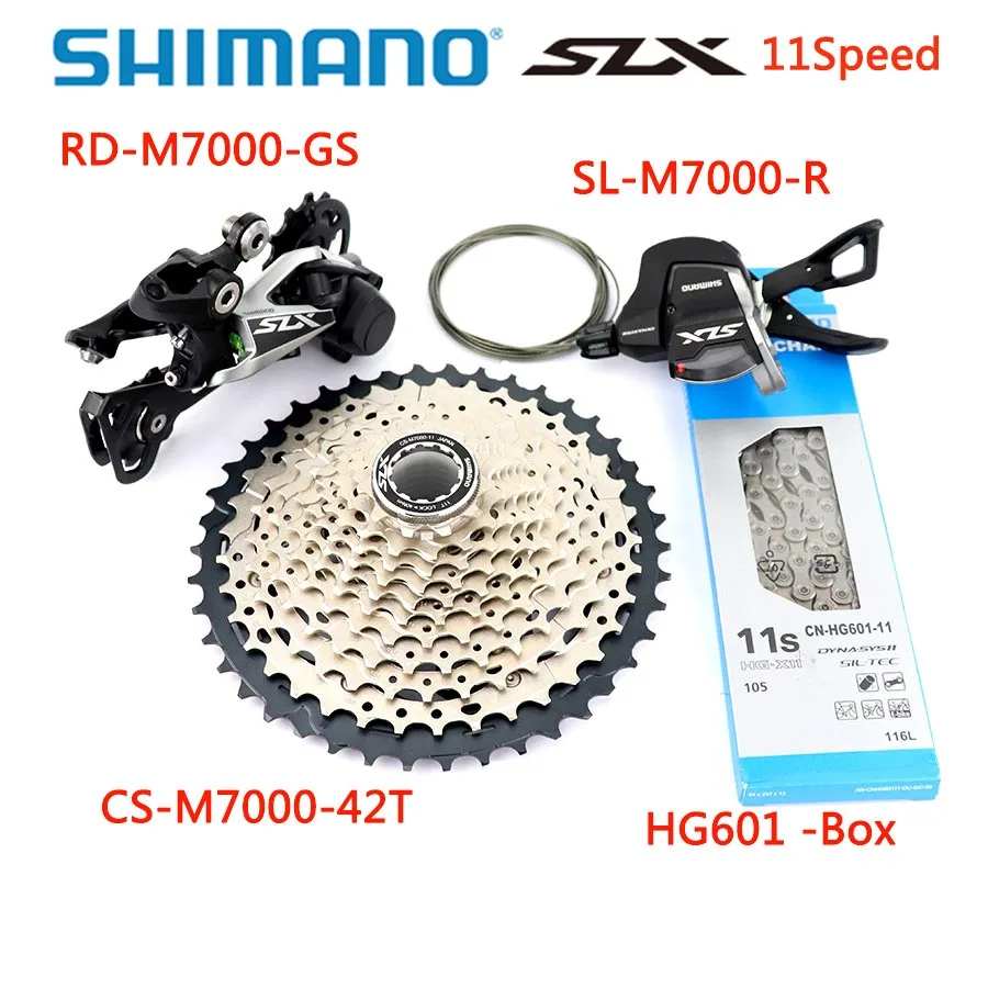 Shimano SLX M7000 Groupset Upgrade-Kit горный велосипед 11 скоростей M7000 42 T/46 T кассета и задний переключатель переключения передач/рычаг переключения передач/цепь HG601 - Цвет: 11-42T Boxed HG601