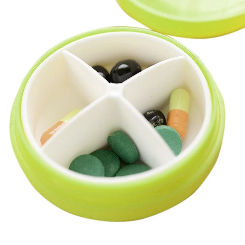 Organizer Box Medical Box Tablet Container Medication Dispenser Cute Plastic Tools Tablet Round Pill Box Tarpaulin