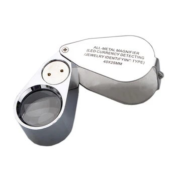 

40x LED Pocket Magnifier Jeweller Eye Glass Loop Lens Magnifying Loupe UV Light