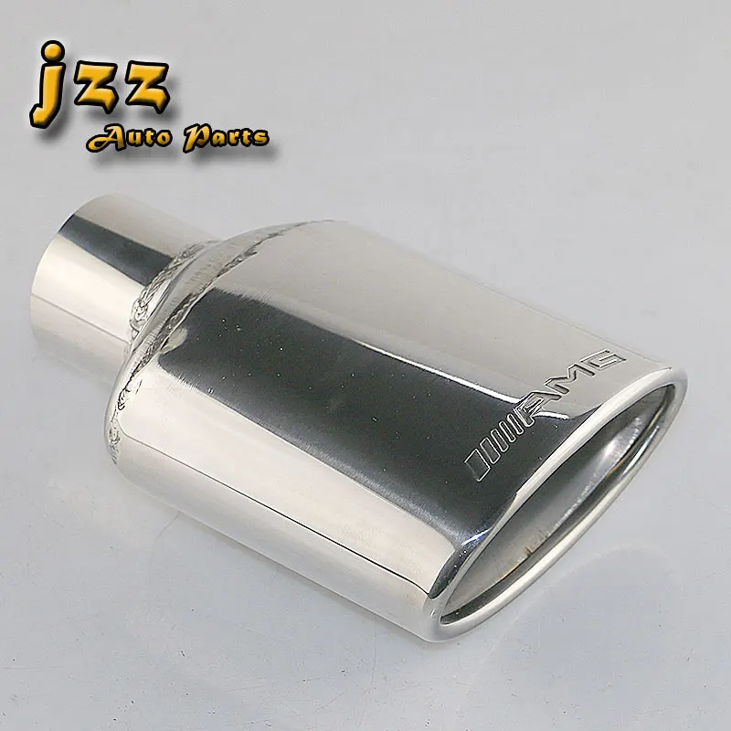 

JZZ universal single car exhaust tips engraving AMG smoking pipe for 2.25 inch inlet vehicle