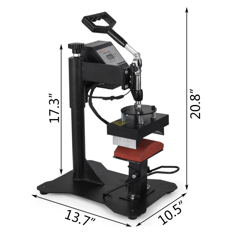 

Cap Heat Press Transfer Sublimation Machine Curved Element (6" x 3") Digital Swing Away