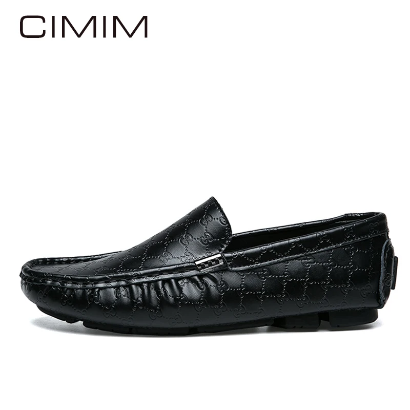 

CIMIM Brand New Mens Casual Shoes Men Black Loafers Fashion Mens Shoes Large Sizes Leather Shoes Men Ayakkabi Sapatos Masculinos