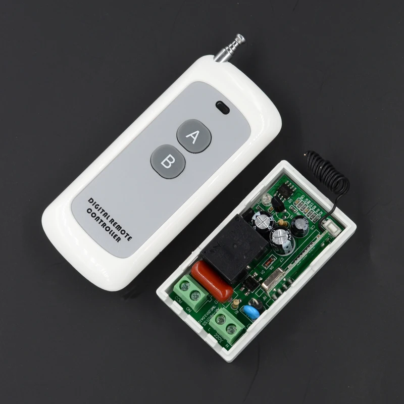 

AC 220V 1CH 10A Wireless Remote Control Lighting Switch System Receiver Transmitter 2 Buttons Waterproof Remote 315mhz 433.92mhz