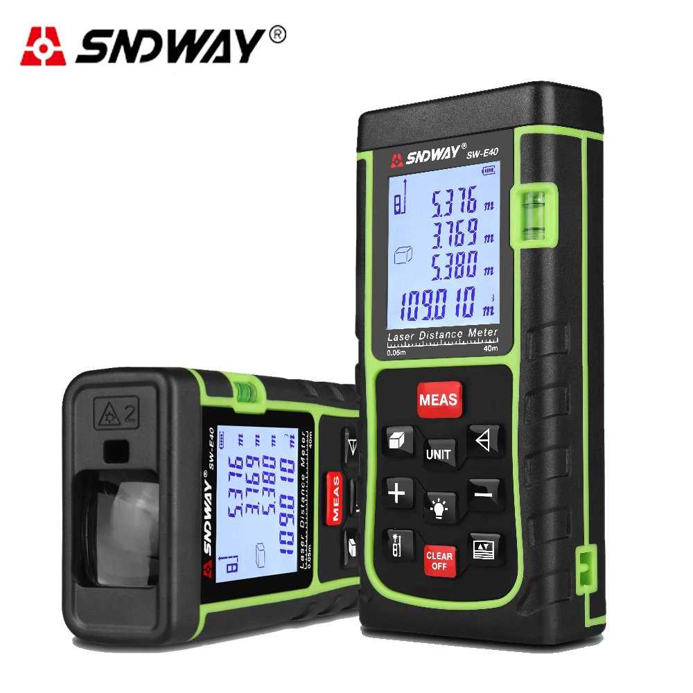 

SNDWAY E Series 40m Laser Distance Meter Laser Rangefinders ruller Range Finder Tape Area-volume-Angle Tester tool