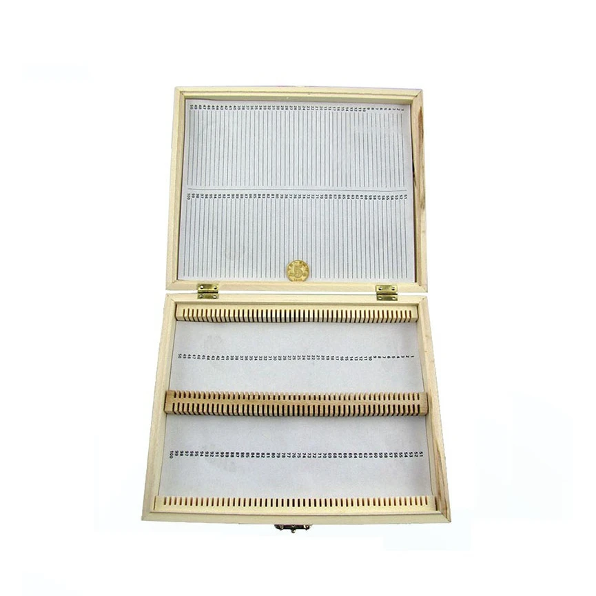 

Professional Microscope Slides Box Case Wooden Container Storage Holder for 100 PCS Microscope Slides