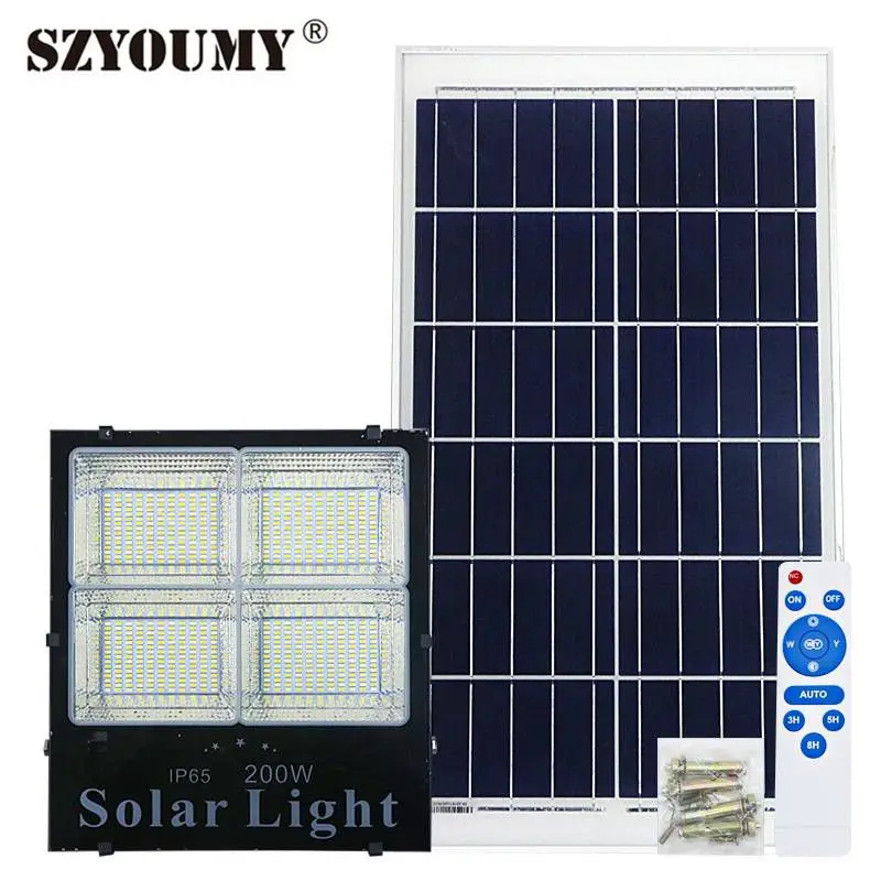 

SZYOUMY Waterproof Solar Floodlights High lumen 25W 40W 60W 120W Remote Control Outdoor Lighting Spotlight Garden Lamp