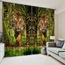 Tiger leopard painting Blackout font b Curtains b font Living Room hotel Drapes Cortians Sunshade font