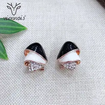 

Viennois Rose Gold Color Shell Stud Earrings For women Wedding Crystal Fashion Jewelry 2019