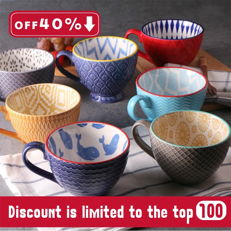 Comprare 2019 Nuova Tendenza Ceramica dipinta A mano Retrò Creativo di Caffè Tazza di Caffè Bar Sollievo Personalità Colazione tazza di Latte Tazza di Squisito Regali