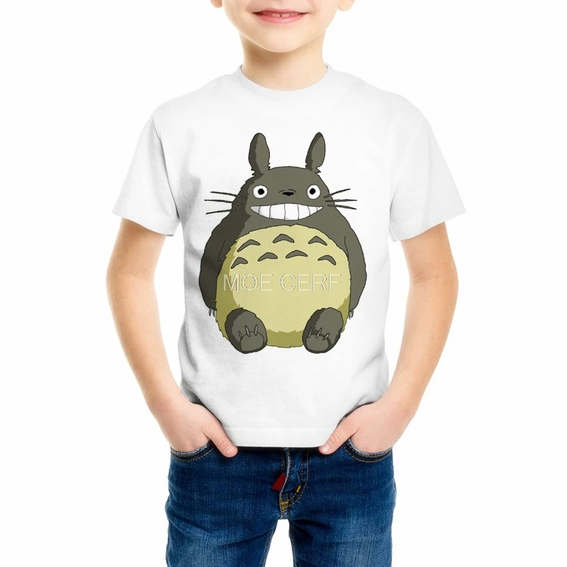 Детская футболка Тоторо каваи аниме Тоторо Футболка с принтом забавная футболка для мальчиков и девочек детский топ, летняя Мягкая футболка C34-2 - Цвет: 1