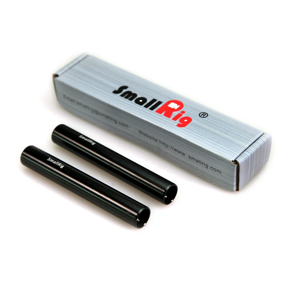 SmallRig DSLR Camera Aluminum Alloy Pair of 15mm Rods (M12-4inch) for Monitor Microphone Attach  1049
