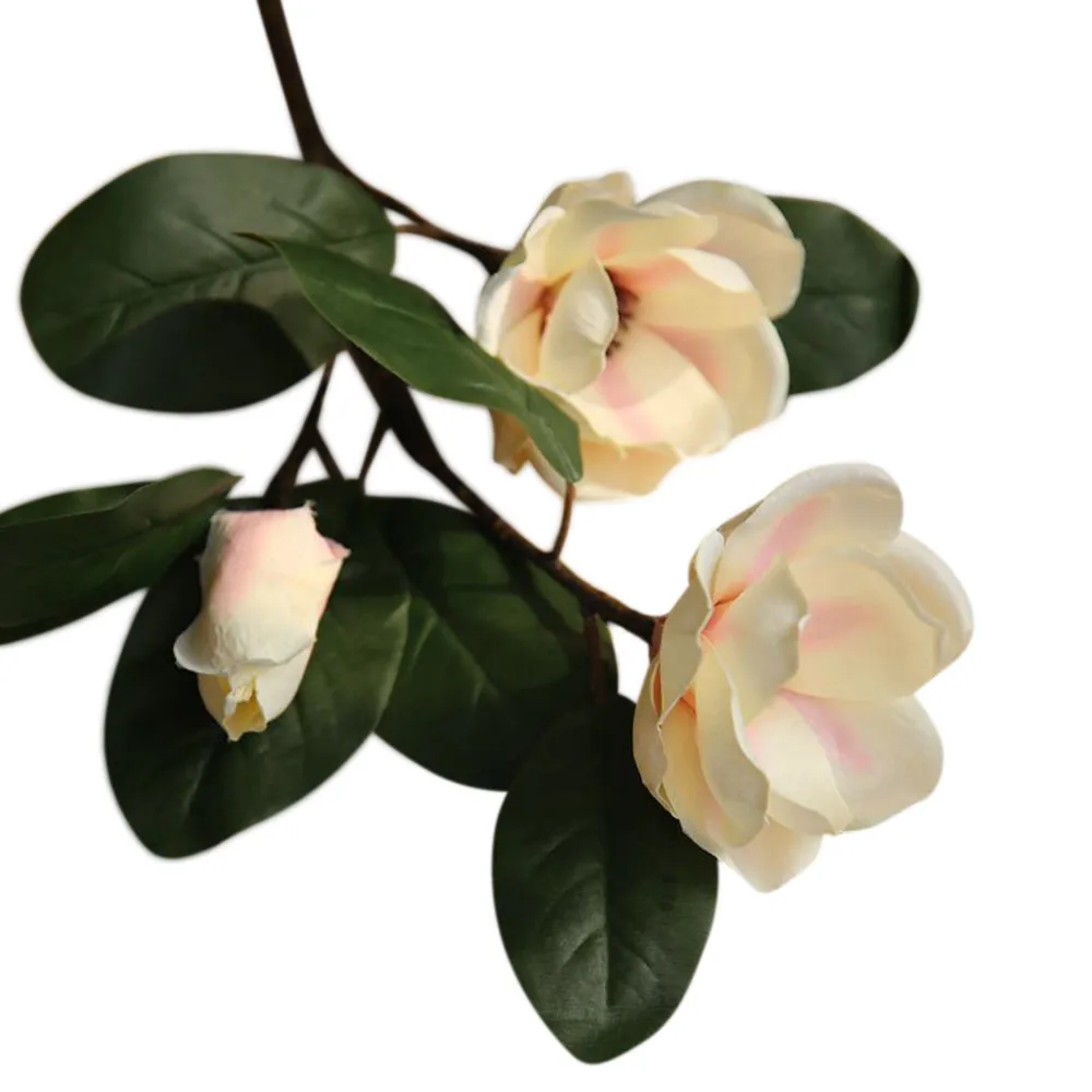 Artificial Fake Flowers Leaf Magnolia Floral Wedding Bouquet Party Home Decor home decoration diy crown scrapbook 19jul11