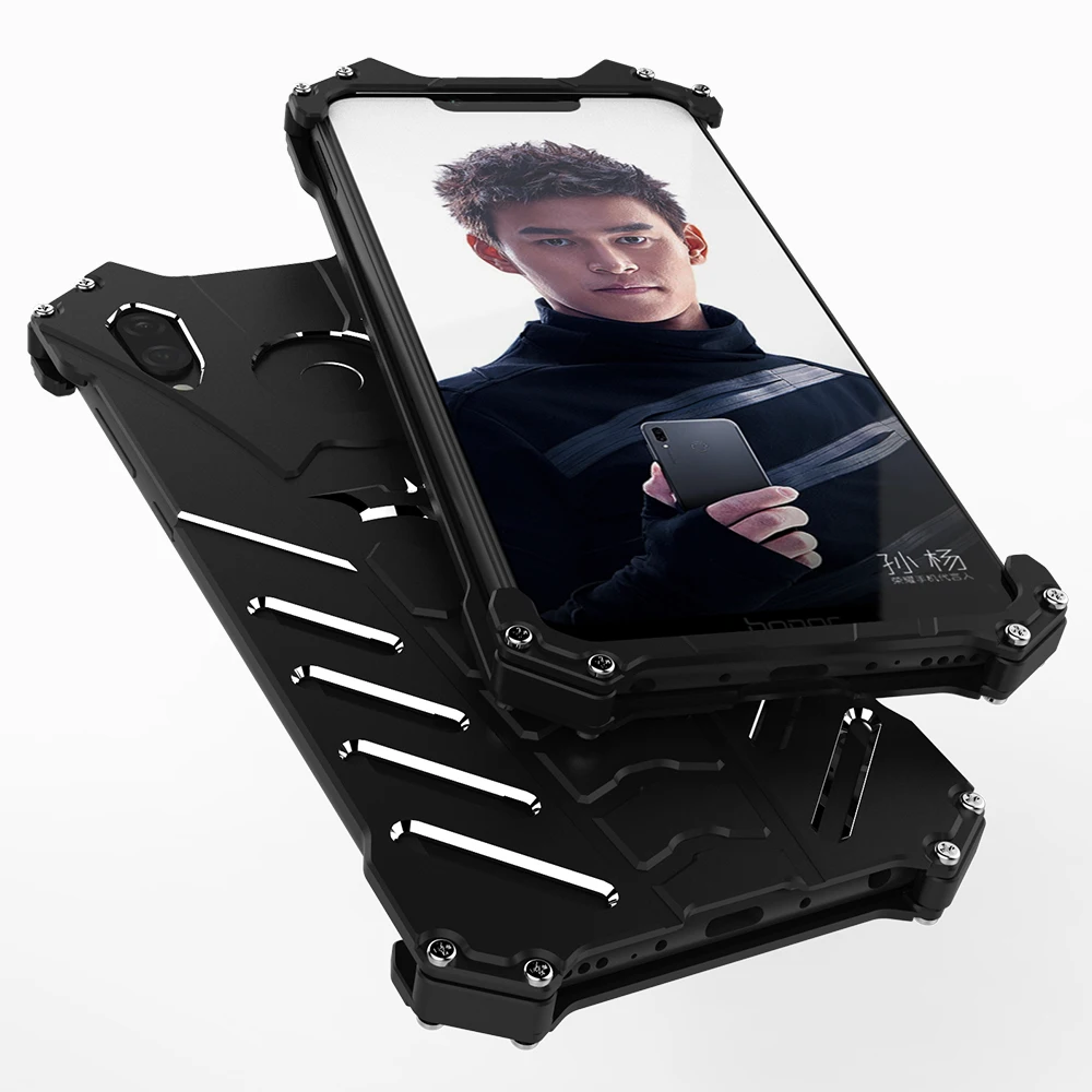 

R-JUST Case for Huawei honor 10 Lite Note 10 Luxury Doom Heavy Duty Armor Metal Aluminum Phone Cases For Honor 8X Play 9 V10 9i