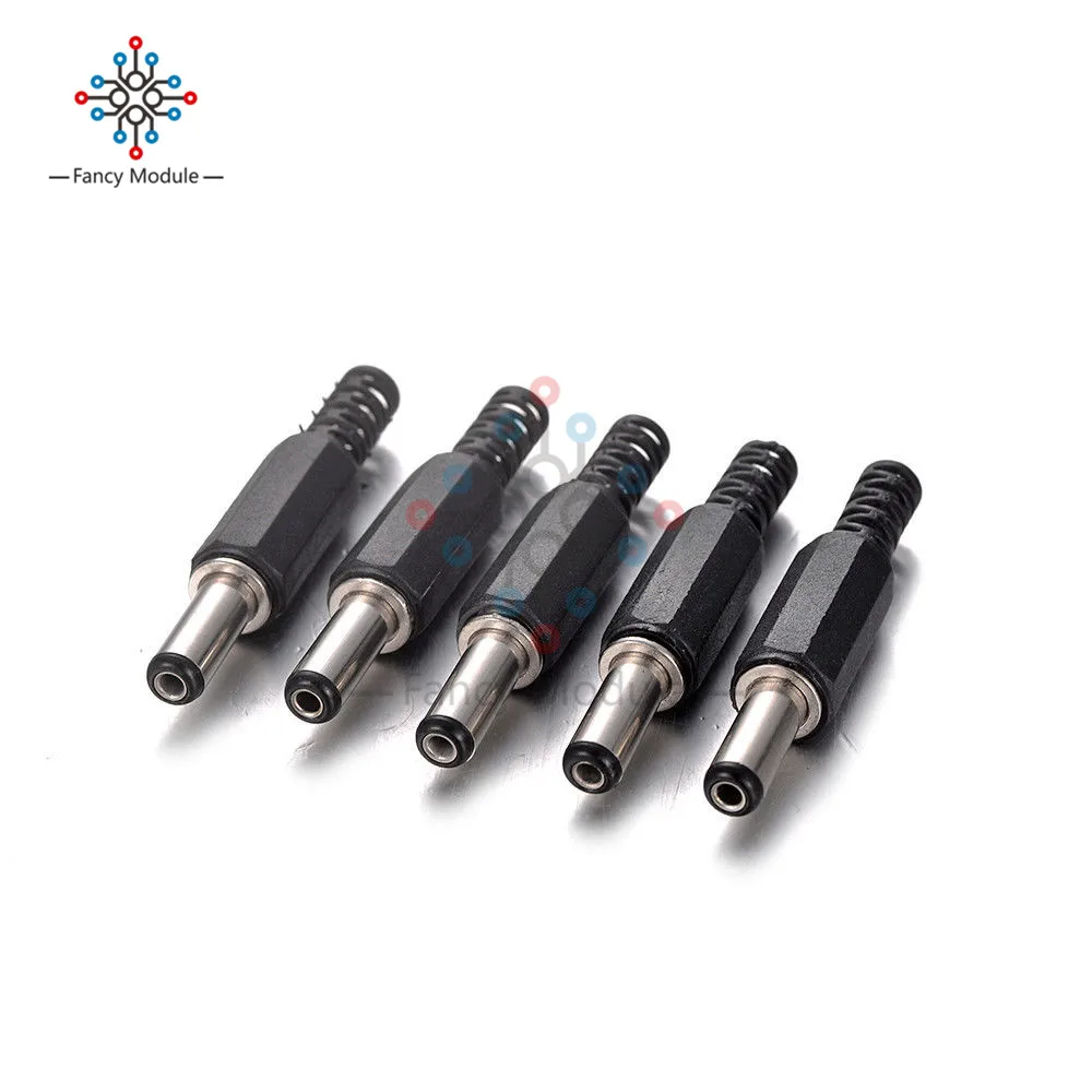 

10PCS Black Plastic Cover 2.1x5.5mm Male DC Power Plug Jack Connector