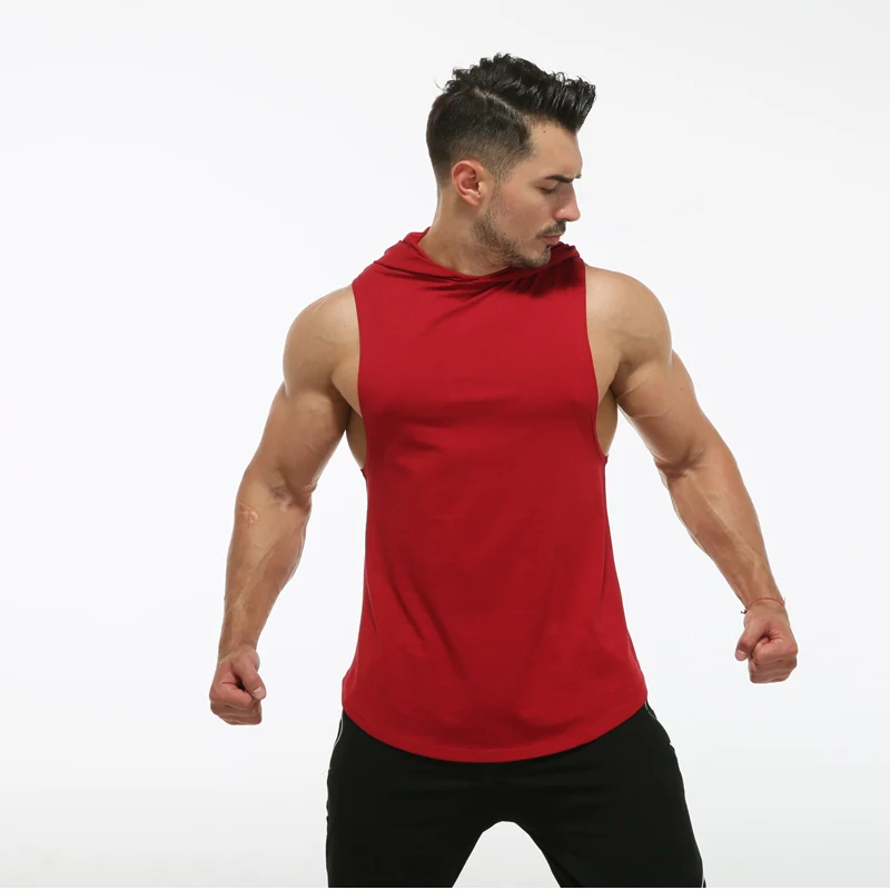 

Hooded Sleeveless Shirts Gyms Tank Top Men Bodybuilding Clothes For Workout Fitness Muscle Tanktop Hoodies Stringer Homme