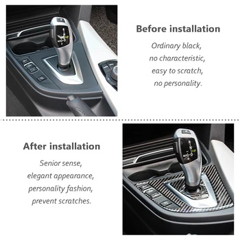 

BOOMBLOCK Car Styling Interior Decorative Real Carbon Fiber Stickers On Cars For BMW F30 F35 3Series GT 320i Accessories