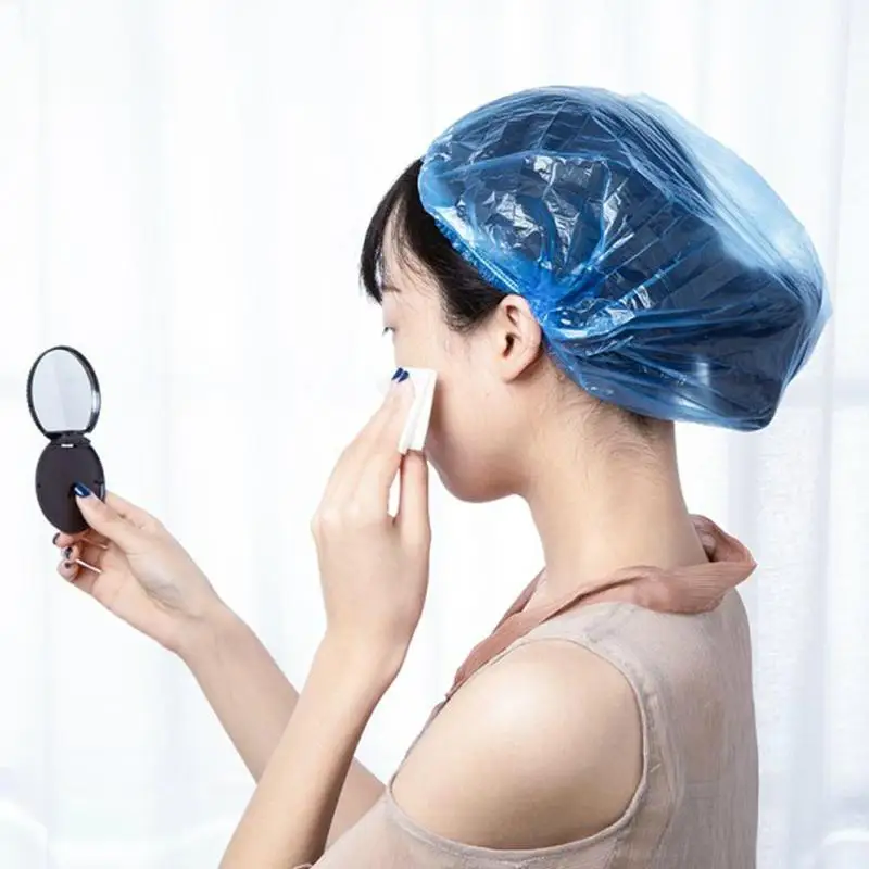

10PCS Thickened Shower Cap Disposable Waterproof Shower Cap Hotel Room Hair Cap Waterproof Cap Dust Cap Bathroom Accessories