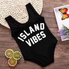 Одежда для новорожденных девочек, милая однотонная Island Vibes Цельный с рисунком Купальник; детский купальник; Одежда для девочек; Летние купальные костюмы